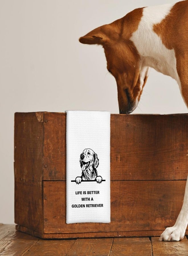 Tzhim Golden Retriever Gifts Kitchen Towels, Golden Retriever Gifts for Women, GoldenRetriever Decor Hand Towels, GoldenRetriever Dishcloths Tea Dish Towels, Dog Kitchen Bathroom Decor, 16x24 Inch - Image 5